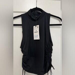 Zara Black Ruched Tank Top